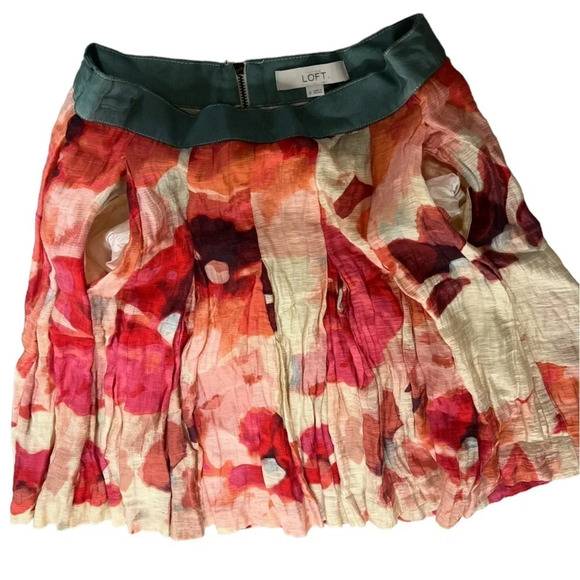 Loft Colorful Pleated Flowy Mini Skirt - Picture 9 of 10
